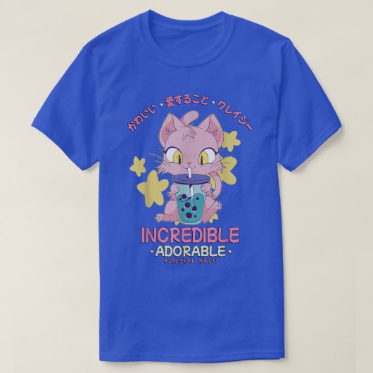 Japanese - Kawaii Cute Bubble Tea Cat Incredible A T-shirt (Design voorkant)