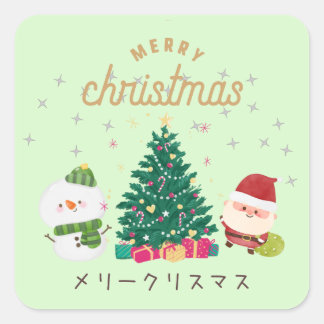 Japanese kawaii sticker 【Santa GREEN】christmas
