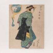 Japanese Kimono Woman Courtesan Artwork Legpuzzel (Verticaal)