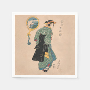 Japanese Kimono Woman Courtesan Artwork Servet