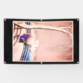 JAPANESE KOEPEL IN SNEEUW WOODBLOCK-AFDRUKBanner Spandoek (Horizontaal)