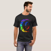 Japanese Koi Fish and Crescent Moon With Rainbow C T-shirt (Voorkant volledig)