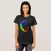 Japanese Koi Fish and Crescent Moon With Rainbow C T-shirt (Voorkant volledig)