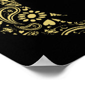 Japanese Koi Fish Black Gold Art Print (Hoek)