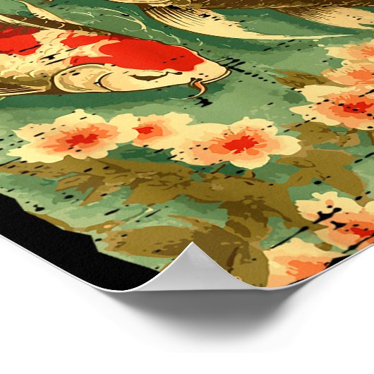 Japanese Koi Fish Cherry Blossoms Sakura Art Men W Poster (Hoek)