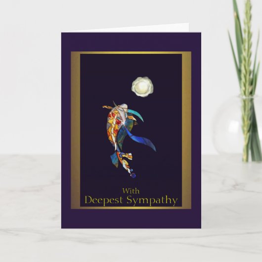 Japanese Koi Fish Deepest Sympathy Greeting Card Feestdagen Kaart (Voorkant)