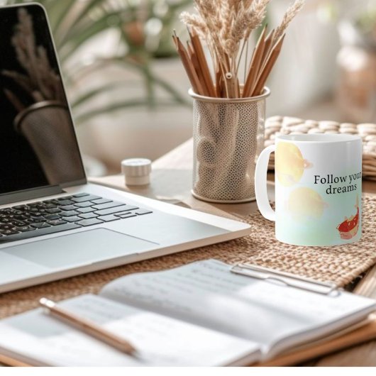 Japanese Koi Fish "Follow Your Dreams" Mug - Inspi Koffiemok
