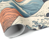 Japanese Koi Fish Sakura Pattern  Cadeaupapier (Rol Hoek)