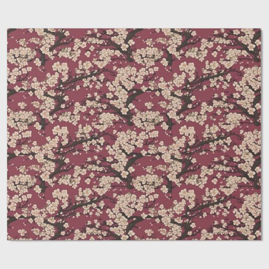 Japanese Koi Fish Sakura Pattern  Cadeaupapier (Vlak)