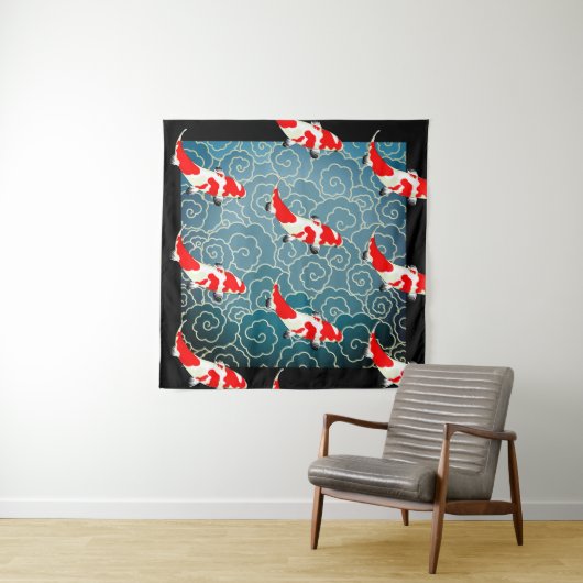 JAPANESE KOI FISH Tapestry Wandkleed (In situ)