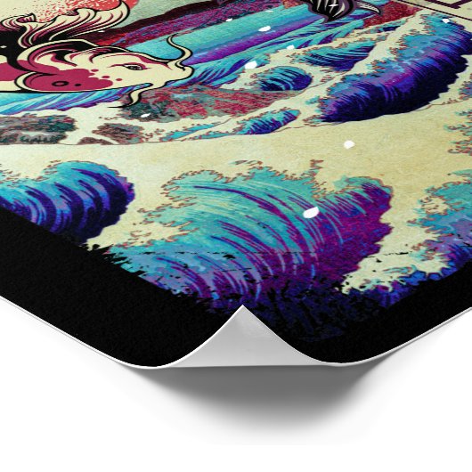 Japanese Koi Fishes Great Wave off Kanagawa Poster (Hoek)