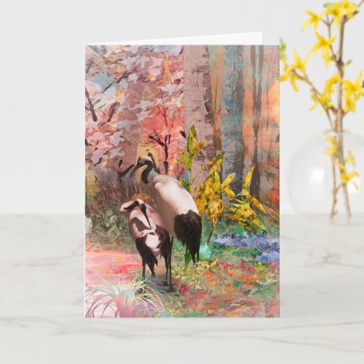 JAPANESE KRANEN "Rising Sun" Kaart (Gele Bloem)