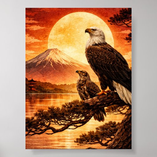 Japanese Landscape Eagle Value Poster  (Voorkant)