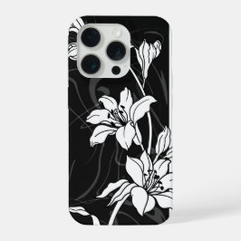 Japanese lily classic illustration  iPhone 15 pro case