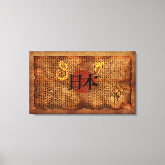 JAPANESE LITERATUUR, Antiek, Art Poster Canvas Afdruk (Voorkant)