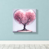 Japanese Love Cherry Blossom Canvas Afdruk (Insitu (Houten vloer))