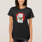 Japanese Lucky Cat Maneki Neko Feng Shui 招き猫 1 T-shirt (Voorkant)