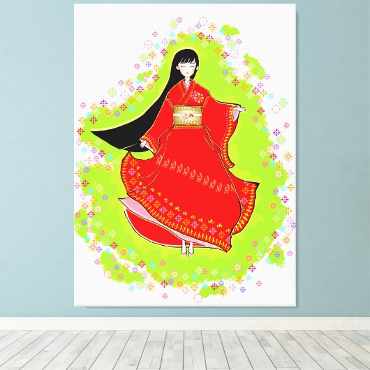 Japanese Maiko Canvas Afdruk (Insitu (Houten vloer))