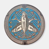 Japanese Manhole Cover Arts　－Himi Yellowtail Magneet (Voorkant)