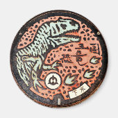 Japanese Manhole Cover Arts―katsuyama Dinosaur Magneet (Voorkant)