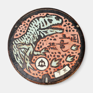 Japanese Manhole Cover Arts―katsuyama Dinosaur Magneet