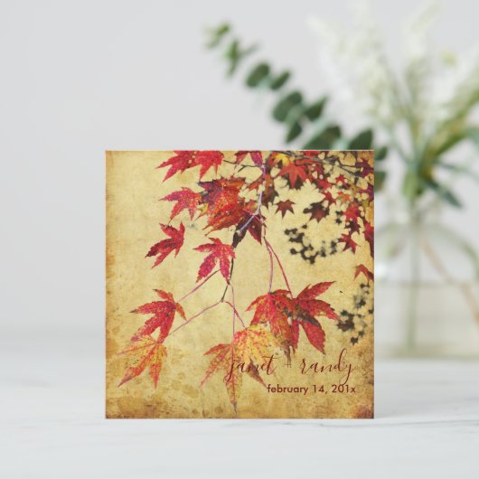 JAPANESE MAPLE/FALL WEDDING INVITATIONS KAART (Staand voorkant)