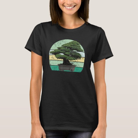 Japanese Men And Women Sunset Japan Retro Bonsai T T-shirt (Voorkant)