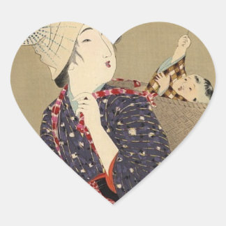 JAPANESE MOEDER EN BABY STICKER