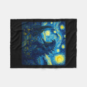 Japanese Monster Kaiju Van Gogh Starry Night  Fleece Deken (Voorkant (Horizontaal))