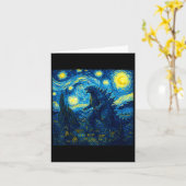 Japanese Monster Kaiju Van Gogh Starry Night  Kaart (Gele Bloem)