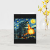 Japanese Monster Kaiju Van Gogh Starry Night  Kaart (Gele Bloem)
