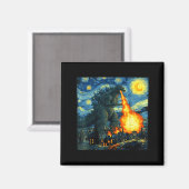 Japanese Monster Kaiju Van Gogh Starry Night  Magneet (Voorkant / Achterkant)