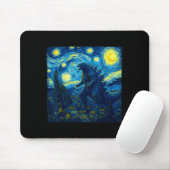 Japanese Monster Kaiju Van Gogh Starry Night  Muismat (Met muis)