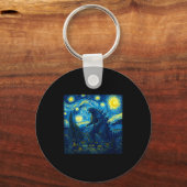 Japanese Monster Kaiju Van Gogh Starry Night  Sleutelhanger (Voorkant)
