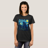 Japanese Monster Kaiju Van Gogh Starry Night  T-shirt (Voorkant volledig)