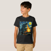 Japanese Monster Kaiju Van Gogh Starry Night  T-shirt (Voorkant volledig)
