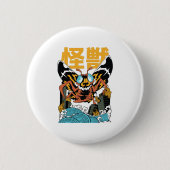 Japanese monster moth kaiju ronde button 5,7 cm (Voorkant)