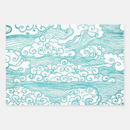 JAPANESE MOUNTAIN PRINT Wrapping Paper Sheet Set