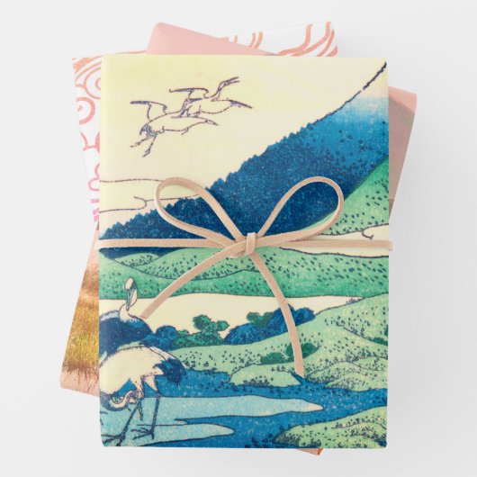 JAPANESE MOUNTAIN PRINT Wrapping Paper Sheet Set (In situ)