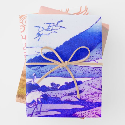 JAPANESE MOUNTAIN PRINT Wrapping Paper Sheet Set (In situ)