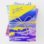 JAPANESE MOUNTAIN PRINT Wrapping Paper Sheet Set (In situ)