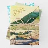 JAPANESE MOUNTAIN PRINT Wrapping Paper Sheet Set (In situ)