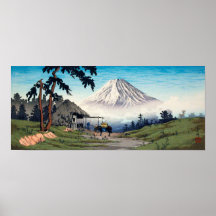 Japanese Mt. Fuji vintage design art ポスター