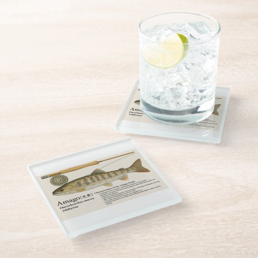 Japanese Native Trout – Amago Glazen Onderzetter (Schuin)