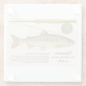 Japanese Native Trout – Yamame  Glazen Onderzetter (Achterkant)