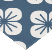 Japanese Navy Blue Ivory Floral Geometric Pattern Tafelkleed (Gekanteld)