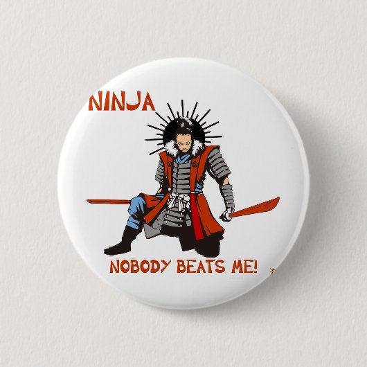 Japanese NINJA 忍者 Ronde Button 5,7 Cm (Voorkant)