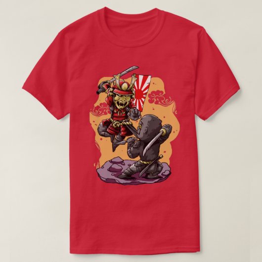 japanese ninja vs samurai t-shirt (Design voorkant)
