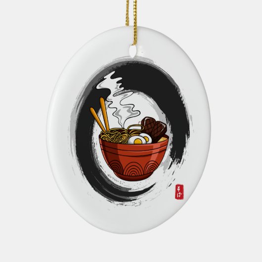 Japanese Noodle Soup Ramen Soba Personalized Keramisch Ornament (Rechts)