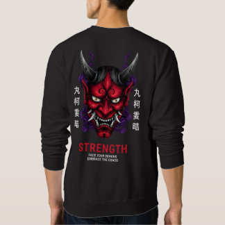 Japanese Oni Mask Motivational Strength Art Trui